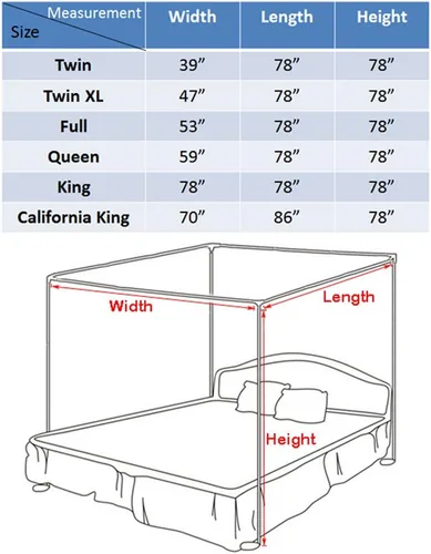 Vista 2 de Mengersi - Postes de poste para marco de cama con dosel, tamaño king, de acero inoxidable, con soporte para 4 esquinas, cortinas de cama con dosel