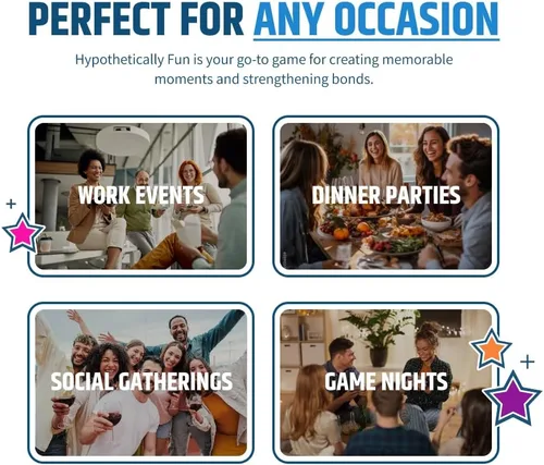 Vista 4 de Breaking Games Hipotéticamente divertido: un juego de cartas para romper el hielo, 350 preguntas que invitan a la reflexión para conexiones más