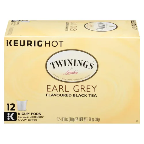 Twinings Cápsulas individuales de té negro con sabor Earl Grey de Londres para cafeteras Keurig K-Cup, 12 unidades (paquete de 2)