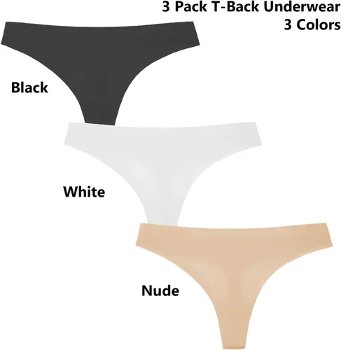 Vista 2 de Generic sin costuras para mujer, NegroBlancoNude - Tanga