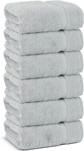 Vista 98 de Chakir Turkish Linens - Toallas turcas de 100% algodón, suaves y absorbentes (12 paños, color gris)