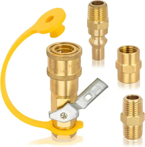 Vista 7 de GASPRO Kit de accesorios de conexión rápida de propano de 1/4 pulgadas, conexiones de gas LP para una fácil integración de sistemas de propano de RV