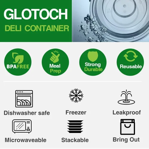 Vista 7 de Glotoch Express Recipientes redondos de plástico negro de 16 onzas, paquete de 150 unidades, reutilizables, aptos para microondas, congelador