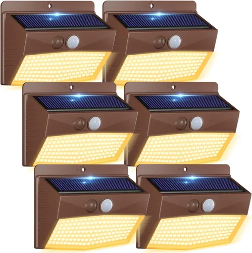 Vista 34 de Luces Solares para Exteriores, 12 Paquetes de Luces Solares con Sensor de Movimiento y Seguridad con 3 Modos de Iluminación, Luces Solares de Pared