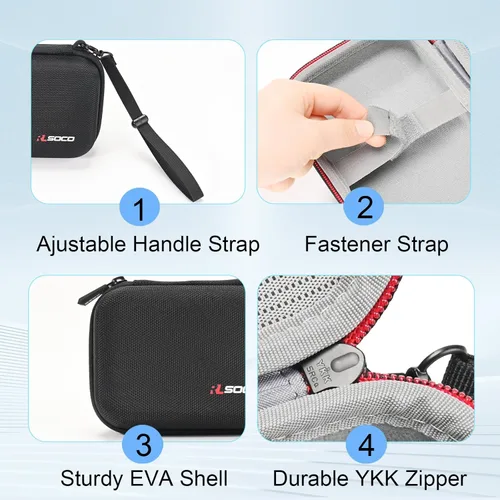 Vista 4 de RLSOCO Funda rígida para cámara instantánea Fujifilm Instax Mini EVO, soporta Instax Mini Evo, hojas de película instantánea, cable de carga