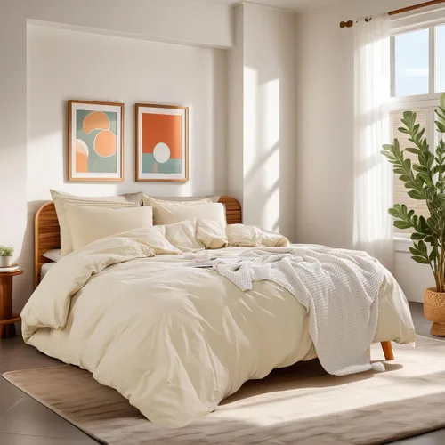 Vista 3 de NEXHOME PRO Funda de edredón Twin XL 100% algodón lavado, transpirable, duradera, texturizada, similar al lino, juego de ropa de cama para el hogar