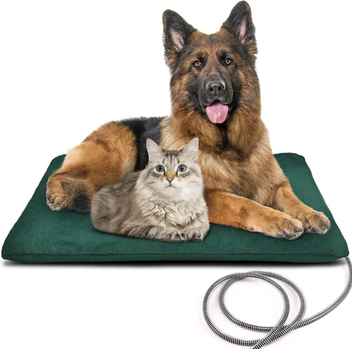 Vista 14 de Almohadilla térmica para mascotas al aire libre para gatos y perros, tapete calefactable para gato y perro con temperatura automática, almohadilla