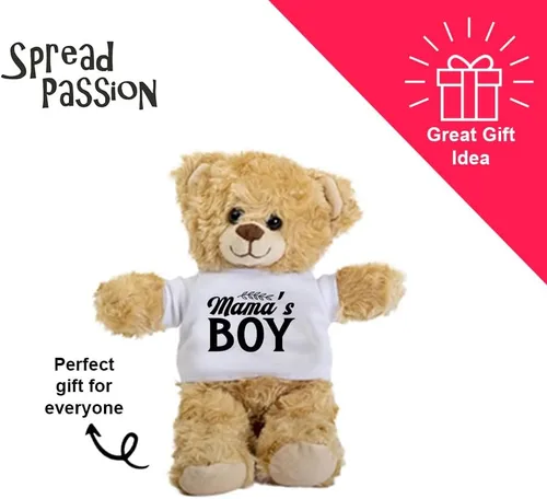 Vista 3 de Mama's Boy Teddy Bear, Mama Gift , Gift For Mama Gift Stuffed Animal, Plush Teddy Bear with Tee, Welcoming Baby Gift, Gift for Her, Gift for