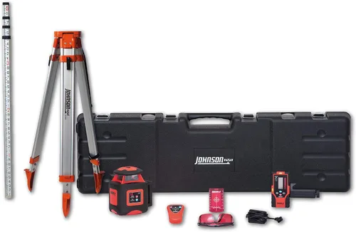 Johnson Level & Tool 40-6541 - Sistema láser giratorio de doble pendiente de alta precisión, rojo, 1 kit