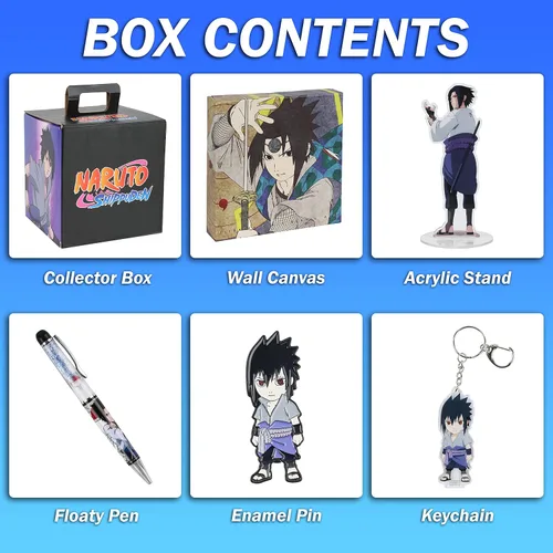 Vista 3 de JUST FUNKY Naruto Shippuden Sasuke Uchiha Looksee Caja coleccionista, Púrpura