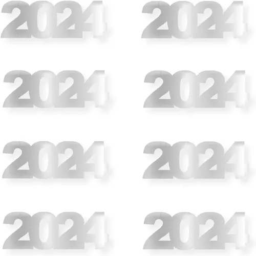 Vista 26 de Confeti Año 2024 Negro - Paquete al por menor #7630 QS0