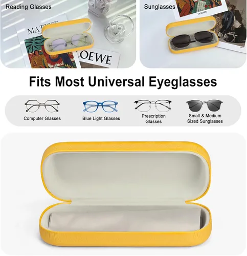 Vista 8 de RayLove Estuche rígido para lentes con paño de limpieza, funda protectora de piel sintética para lentes de sol
