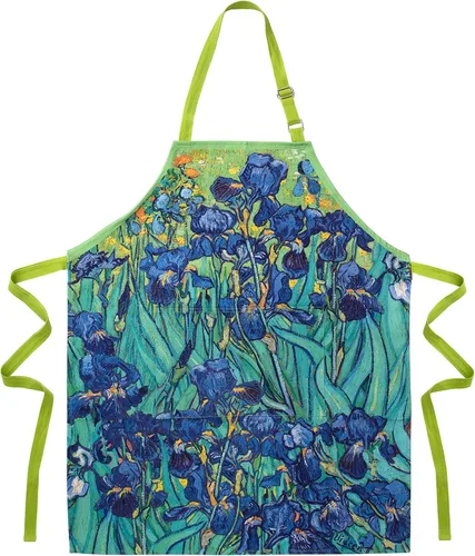 MODGY Delantal con bolsillos para mujer, algodón, hornear, cocinar, Van Gogh Irises