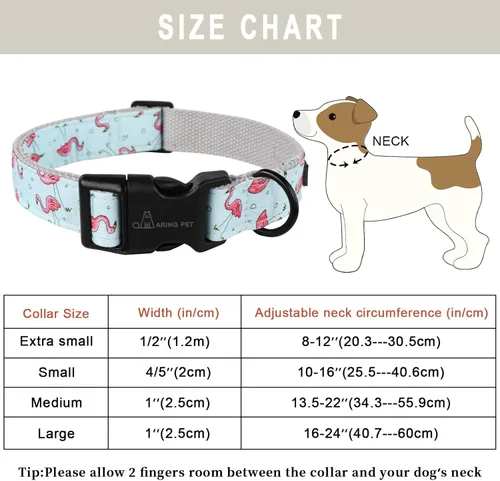 Vista 6 de Aring Pet Collar de algodón, ligero y ajustable, con hebilla de liberación rápida para perros pequeños, medianos y grandes, para cachorros, S