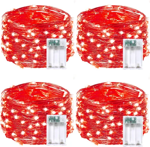 Vista 39 de Paquete de 6 guirnaldas de luces LED de 16 pies, funciona con pilas Blanco cálido