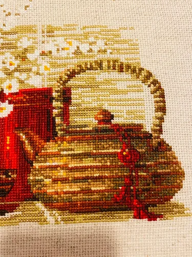 Vista 4 de Kit de punto de cruz con cuentas de té, 11.75 x 9.5 pulgadas, 14