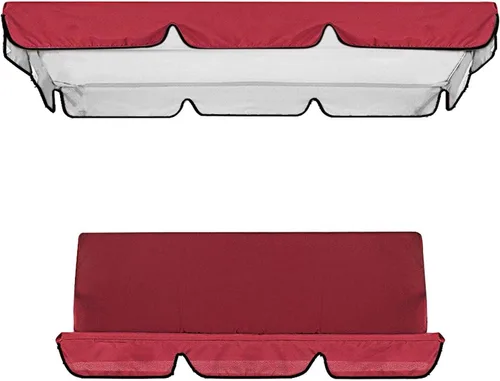 Vista 14 de Juego de cubierta superior impermeable para patio, cojín de repuesto para columpio de exterior, funda superior de repuesto para columpio+funda