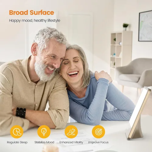 Vista 4 de LASTAR Lámpara de terapia de luz, lámpara solar LED sin rayos UV de 10000 Lux con función de temporizador de 10 a 60 minutos, 5 niveles de brillo