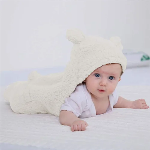 Vista 2 de XMWEALTHY - Manta de peluche para recién nacidos, Lindo, talla única , Blanco
