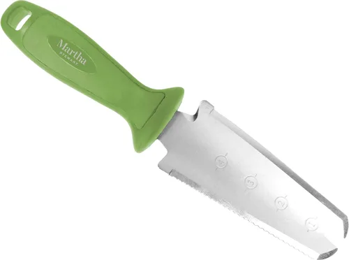 Vista 2 de Cuchillo de jardín Hori-Hori de Martha Stewart MTS-HHK con bordes serrados y afilados