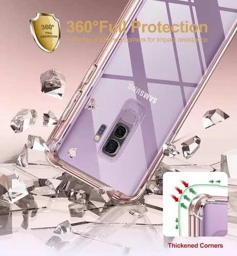 Vista 7 de SURITCH Funda transparente para Samsung Galaxy S9 Plus (solo 6.2 pulgadas), [protector de pantalla integrado] protección de cuerpo completo a prueba