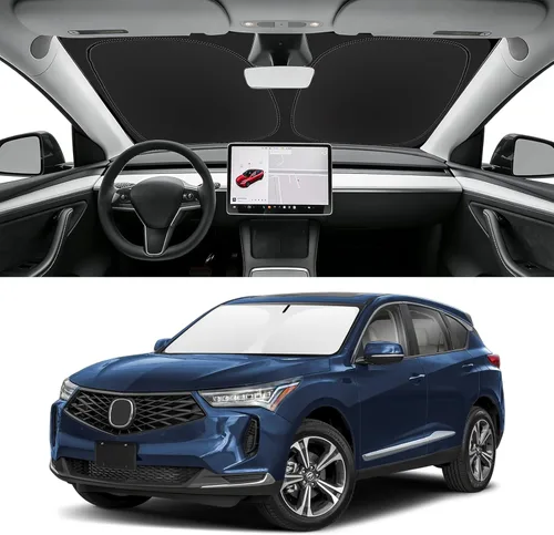 Vista 134 de Parasol plegable para parabrisas de ajuste a la medida, cubierta de ventana frontal que bloquea el sol y protege el automóvil de los rayos del sol