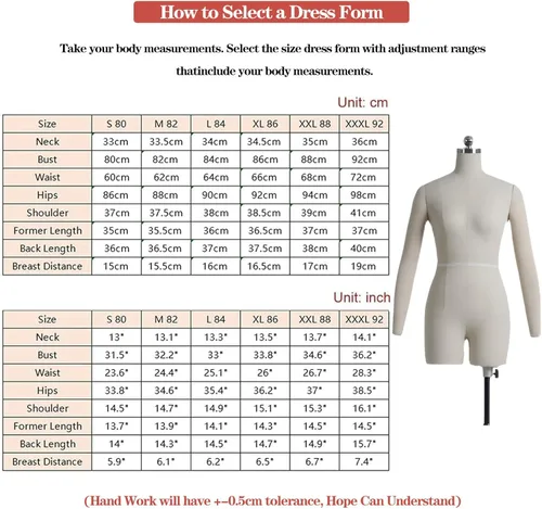 Vista 6 de Adjustable Female Dress Form Mannequin with Arms - Size S Foam Model for Sewing, Tailoring, Fashion Design, Custom Fitting with Insertable Pins