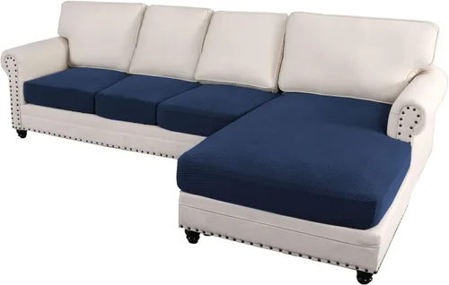 Vista 20 de Fundas para sofá seccional, 1 funda para diván en forma de L, funda separada para sofá seccional izquierdo y derecho (1 diván, gris claro)