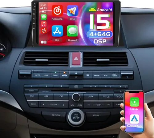[4+64G] Android 15 Estéreo de coche para Honda Accord 2008-2013, pantalla táctil IPS de 10 pulgadas, radio Accord inalámbrico Carplay Android Auto