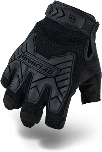 Ironclad IEXT-FIBLK-02-S - Guante táctico de impacto sin dedos, color negro, talla S