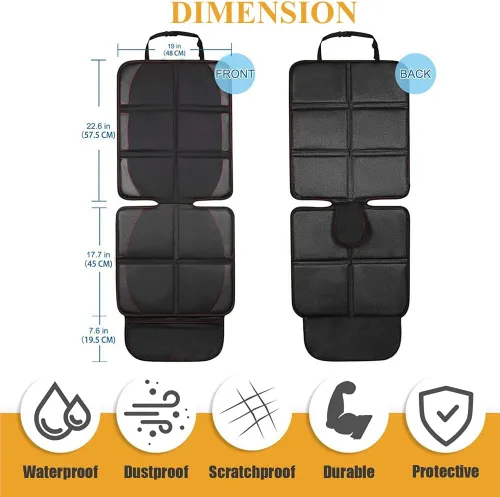 Vista 2 de Protector de asiento de automóvil, 1 funda protectora de cuero plegable impermeable para mascotas, con acolchado más grueso y respaldo