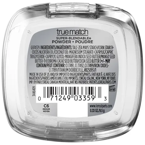 Vista 119 de L 'Oreal Paris, True Match, Polvo, 0.33 onzas, Alabaster