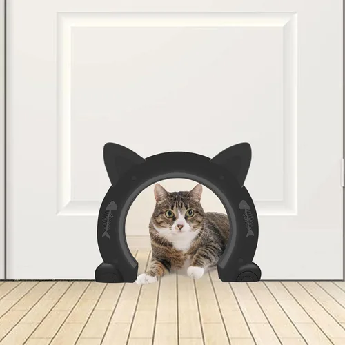 Vista 8 de Puerta de gato para puerta interior, puerta de gato interior, puertas de mascotas para gatos, 10.55 x 2.45 x 9.05 pulgadas (L)