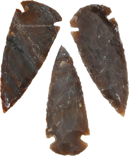 Vista 14 de Amazing Gemstone Punta de flecha de cuarzo Aura de Titanio, cristal y piedra curativa, cabeza de flecha de roca pedernal – 2 a 3 puntas de flecha
