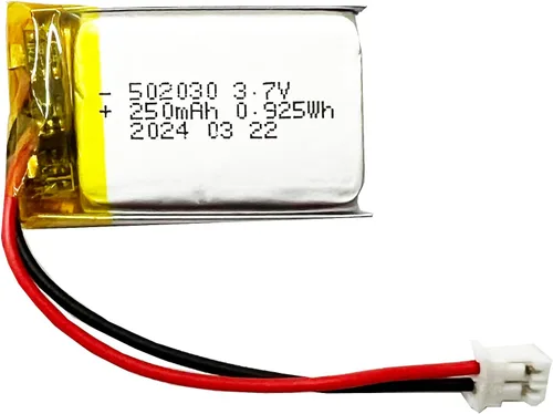 502030 Batería 3.7v 250mAh Batería recargable de polímero de litio con conector JST para electrodomésticos