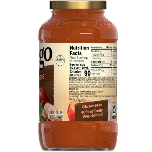 Vista 8 de Prego Salsa de carne boloñesa, tarro de 23.5 onzas