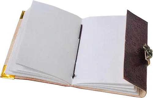 Vista 4 de Árbol de la vida celta de cuero, libro de las sombras, libro Wicca de hechizos en blanco