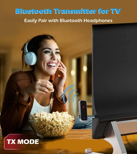 Vista 3 de KAIY Receptor transmisor Bluetooth 5.3, transmisor Bluetooth para TV/auriculares/avión, adaptador inalámbrico auxiliar para coche, receptor de audio