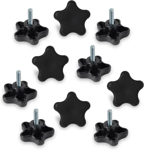 Vista 13 de POWERTEC Paquete de 10 perillas de 4 puntos de 5/16 pulgadas con perno roscado de 1 pulgada, perillas de tornillo de pulgar con pernos
