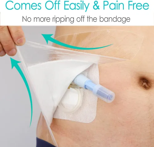 Vista 5 de Cubierta de ducha de puerto de diálisis impermeable, protector de ducha para catéter de PD, protector de ducha de puerto de quimioterapia, 6 x 6 Con