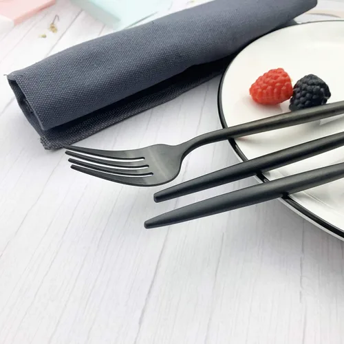 Vista 5 de JASHII Utensilios portátiles, juego de cubiertos de viaje y campamento, 7 piezas de cubiertos de acero inoxidable 304, incluye cuchillo, tenedor