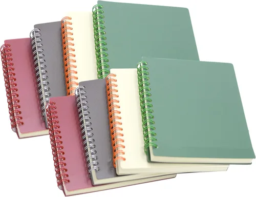 Vista 11 de YIHUANYIFA 4pcs A6 Spiral Notebooks 8mm Ruled 5.7 x 4.1 inch Hardcover 160 Pages Journals for Work Students Study and Notes (4, Dark color)