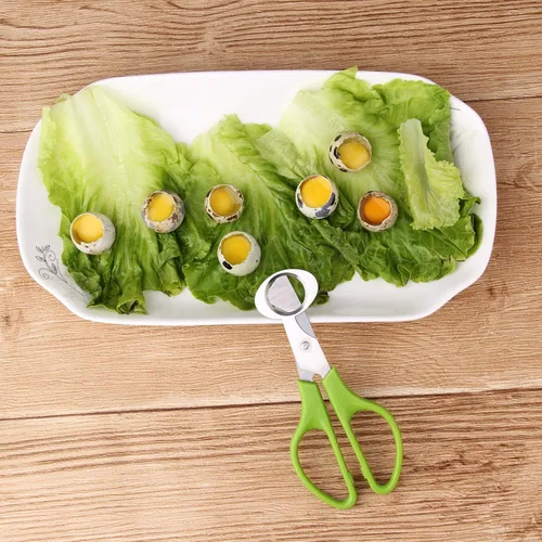 Vista 7 de Tijeras de cortador de huevos de codorniz 6 uds herramienta de tijeras de huevo de cocina (verde)