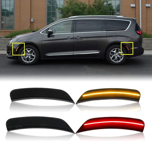 Vista 9 de 4 piezas de lámpara de marcador lateral LED con lente ahumada de repuesto para Chrysler 200 2015-2017, juego de lámparas de posición