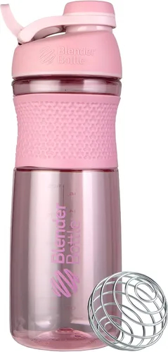 Vista 13 de BlenderBottle SportMixer - Botella mezcladora perfecta para batidos de proteínas y pre entrenamiento, 20 onzas, color negro