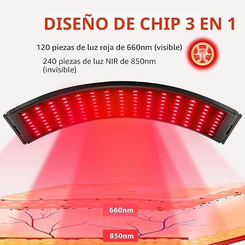 26. Lámpara de terapia de luz roja para cuerpo, lámparas de terapia de luz infrarroja con soporte, luz roja de 660 nm y 850 nm de luz infrarroja cercana