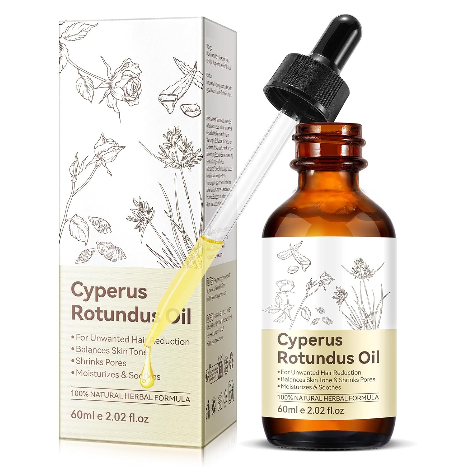 Aceite Cyperus Rotundus, aceite Cyperus Rotundus para depilación, hidratante natural de Chipre para una piel suave, apto para todo, producto más comprado en Heredia