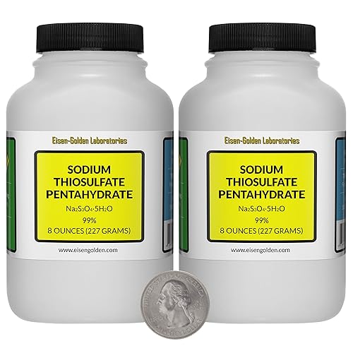 6. Tiosulfato de sodio pentahidrato [Na2S3O3.5H2O] 99% polvo grado AR 1 Lb en dos botellas