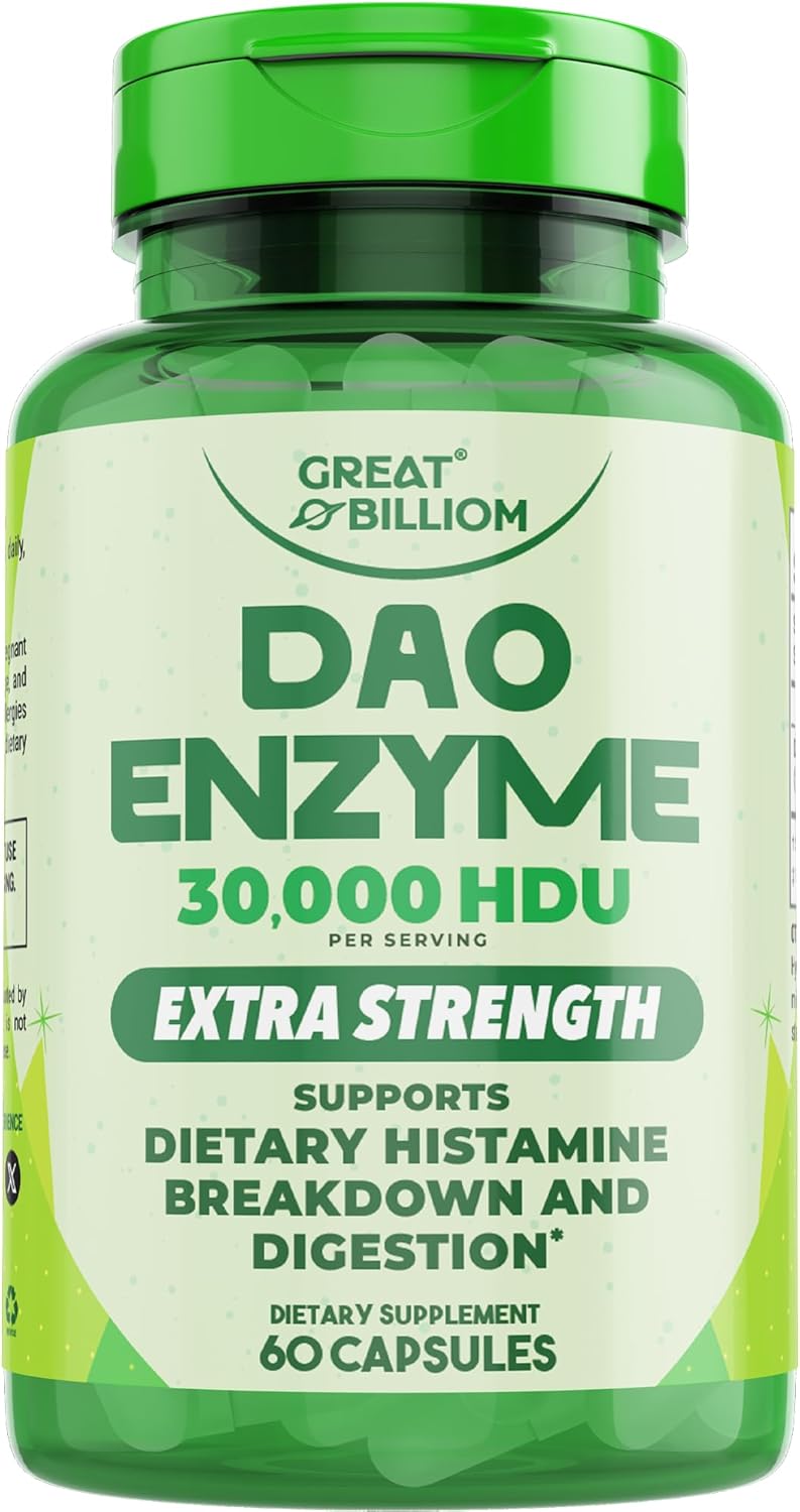 Enzima DAO (diaminooxidasa) - Enzimas digestivas para mujeres y hombres - 30,000 HDU - Suplementos para la salud intestinal - Apoyo de histamina, producto más comprado en San Jose