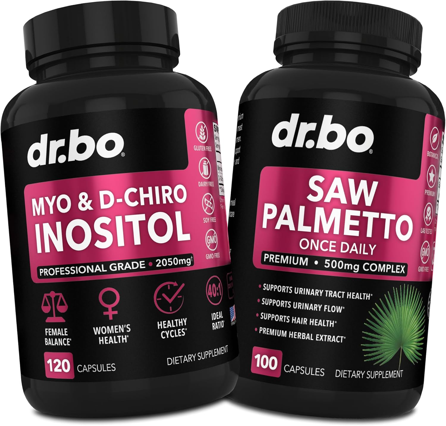 Myo-inositol y D-Chiro Inositol Saw Palmetto - Relación 40:1 equilibrio hormonal para mujeres - Saw Palmetto para mujeres pérdida de cabello, producto más comprado en Cartago